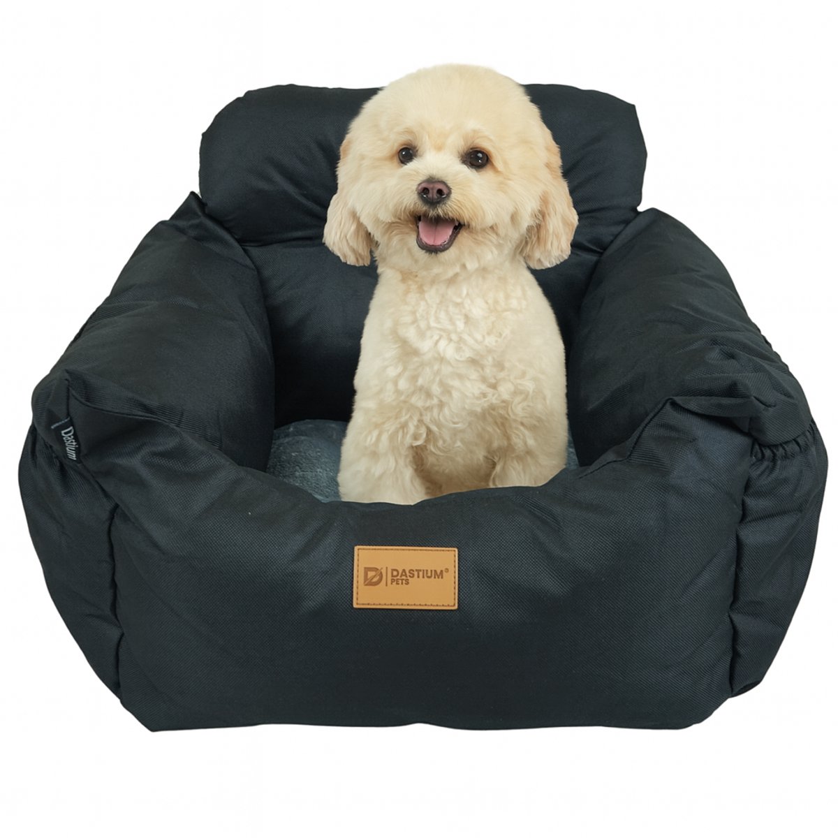 Dastium Pets - Zwarte Honden Autostoel - Waterdichte Hondenmand Auto - Stevige Hondentas - Veilig En Comfortabel Reizen Met Automand Hond - Hondenmand Achterbank Auto