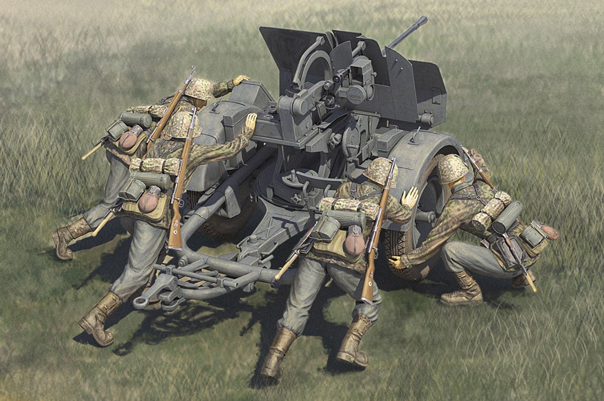 HobbyBoss Modelbouwpakket Militaire voertuigen - 84418 German 20mm Flak 38 crews - Only Figures! Plastic - 1:35 - Modelbouw