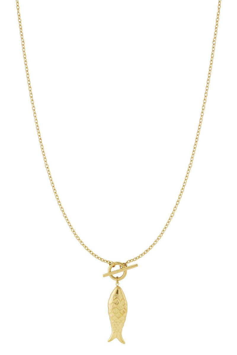 Bijoutheek Collier Lang Vis Goud