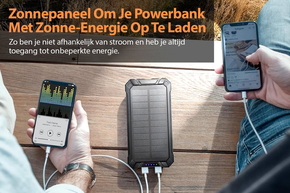 OOQE MultiCharge 4 Solar Powerbank met Draadloos Opladen - afbeelding 2