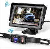 JeiibrZui Achteruitrijcamera Set met Camera – 4.3 Inch-170° Nachzicht & IP67 Waterdicht voor Auto/Bus/Camper