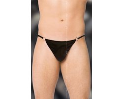 SoftLine Collection - Elegante heren string met satijn aanzicht zwart S t/m L
