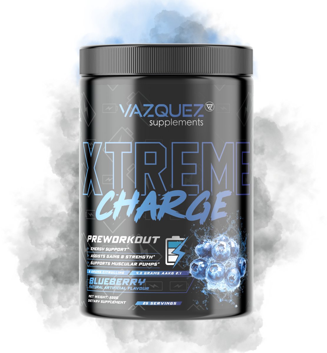 Goedkoopste Xtreme Charge - Pre Workout - Blueraspberry - 21 gram per scoop - 570 gram - Energie - Boost - Uithoudingsvermogen - L Citrulline - Beta Alanine - Xtreme - Extreme - Pre Workout - Voor je workout - Uithoudingsvermogen