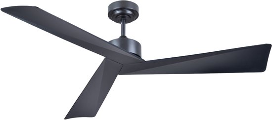 Zwarte A-Flow Design 52 inch Plafondventilator – Stil, Energiezuinig, 6 Snelheden, Timer, Afstandsbediening, Winterstand