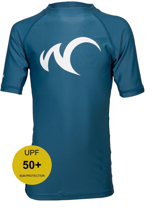 Watrflag Rashguard Valencia Kids - Blauw - UV beschermend surf shirt korte mouw 164