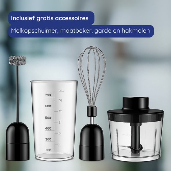 SEPH Staafmixer 7 in 1 Set 1200W met Mixerstaaf, Hakmolen