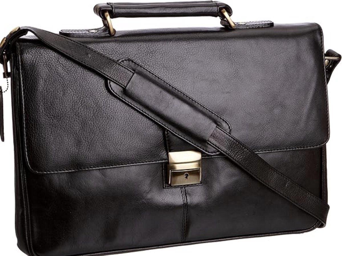 Visconti Russel Leather Bag - Zwart - leder - Kwaliteit