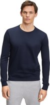 FALKE Basic Crew Neck Cotton elegante klassieker katoen trui heren blauw - maat M