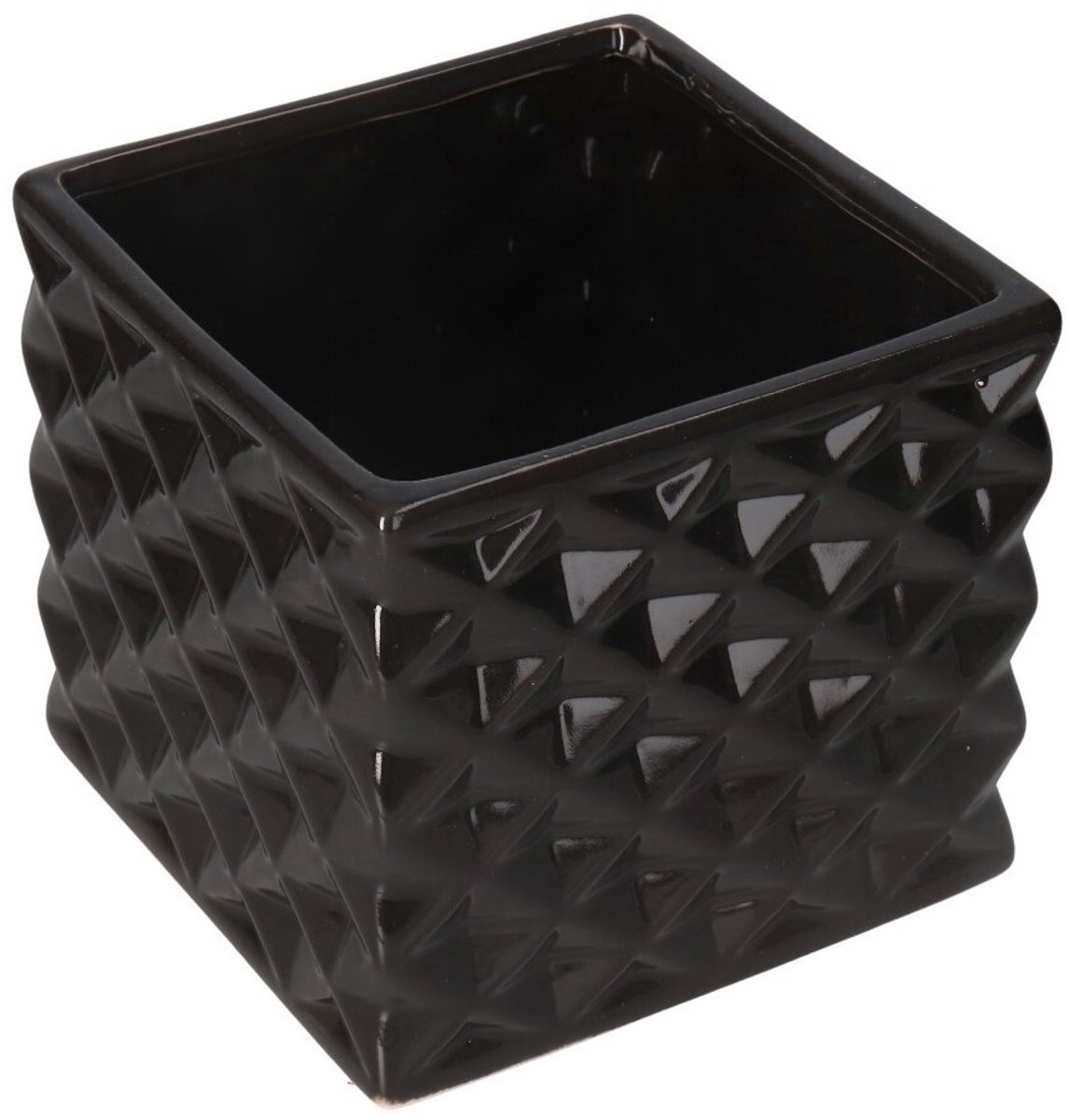 Zwarte Keramische Pottenbakkerij Pot 14x13 cm