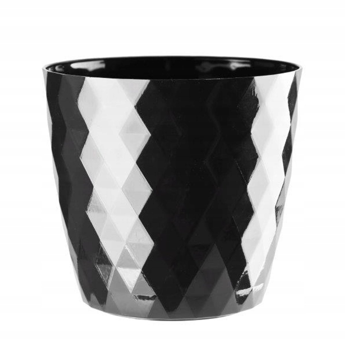 Galicja Crystal Serie - Zwarte Plastic Bloempot - 18 cm - Ovaal - UV-bestendig