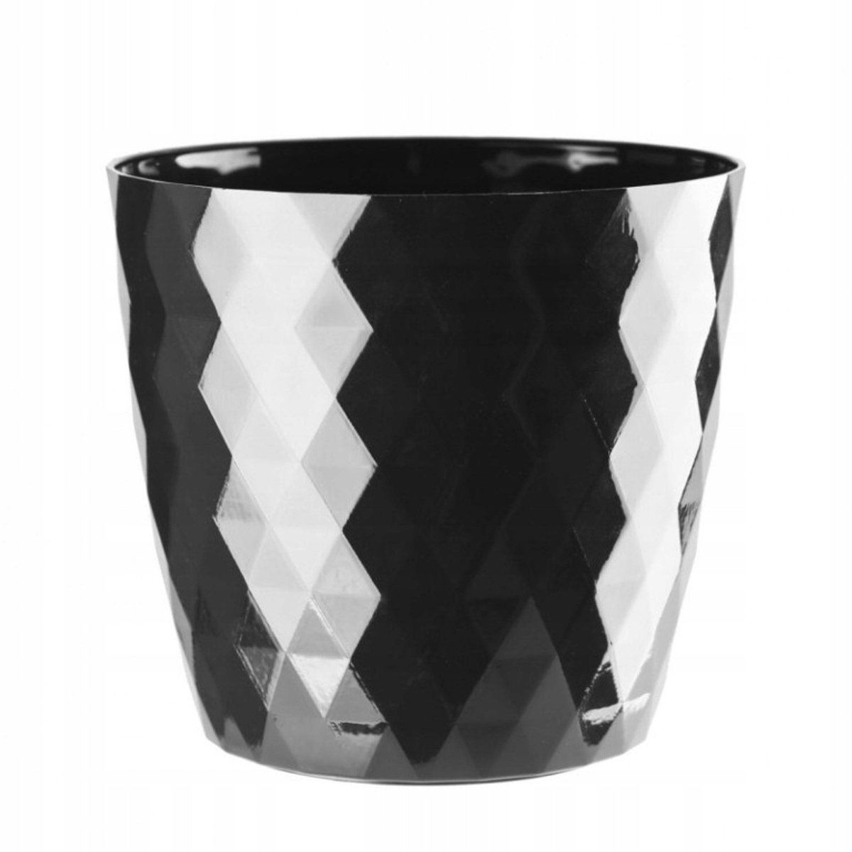 Galicja Cristal - Plastic Bloempot - Rond - Zwart - 16 cm