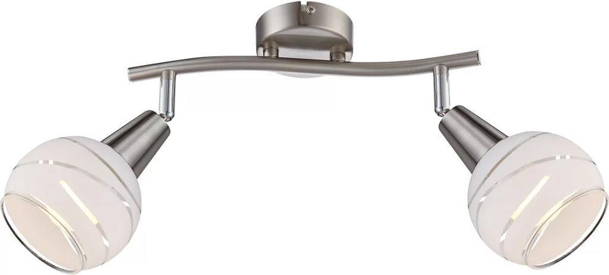 Spotserie Globo Elliot XL - Nikkel mat - 2 lichts