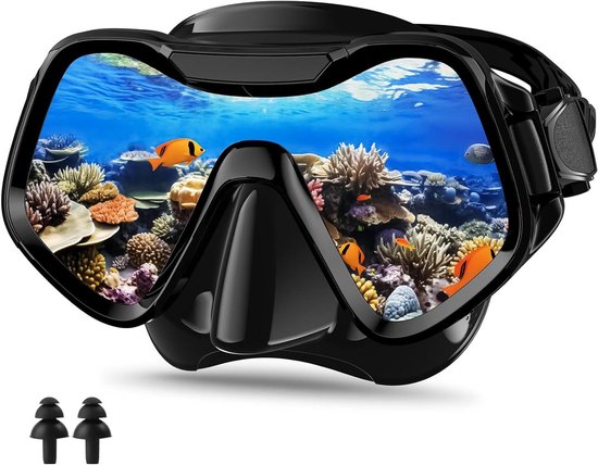 Ensemble tuba adulte - lunettes de plongée antibuée et tuba sec avec lens trempé - pour la plongée avec tuba, la natation et la plongée