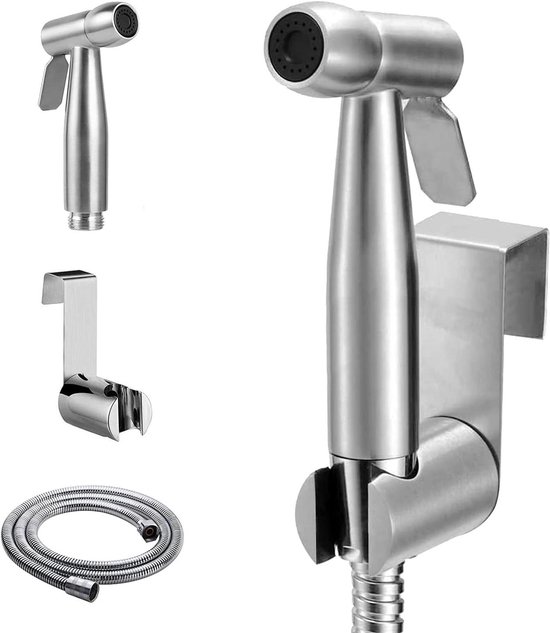 Hygiënische handdoucheset voor toilet bidet - 3-wegventiel - intieme hygiëne - wit | bol