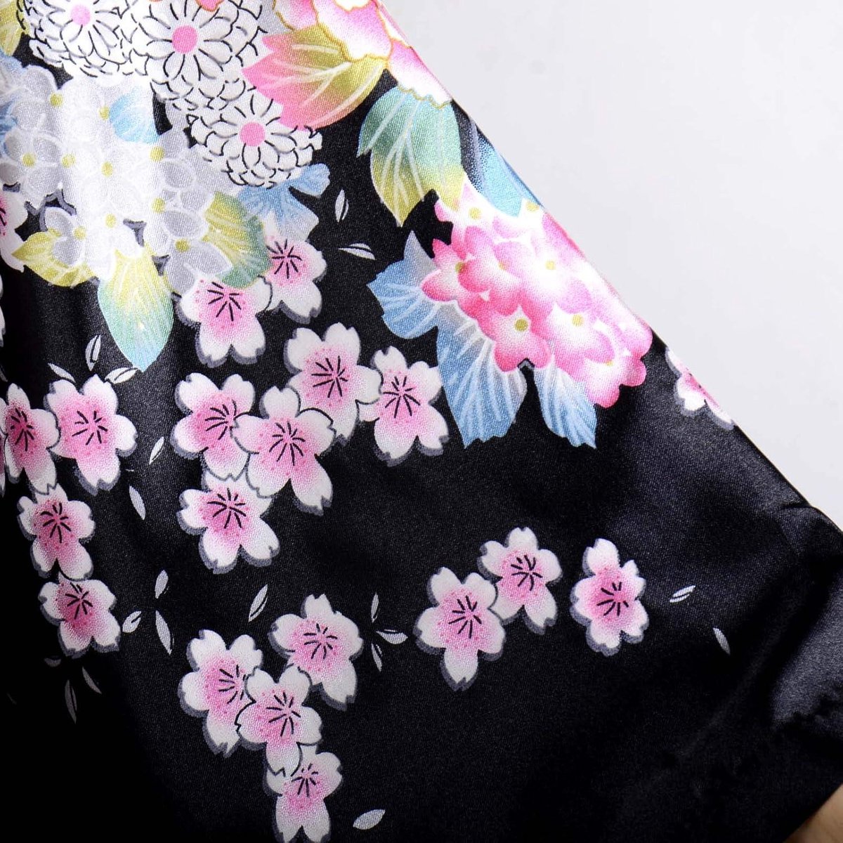 Traditionele Japanse kimono voor dames, Yukata-badjas, Japanse stijl, cosplay-kostuum, satijnen badjas voor feest, spa, bruiloft, met opvouwbare waaiers en tai-sokken, Stijl A - koningsblauw (F), one