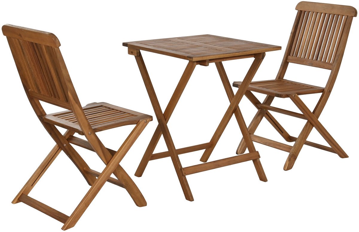 Tafel met twee stoelen Home ESPRIT Bruin 60 x 60 x 74 cm