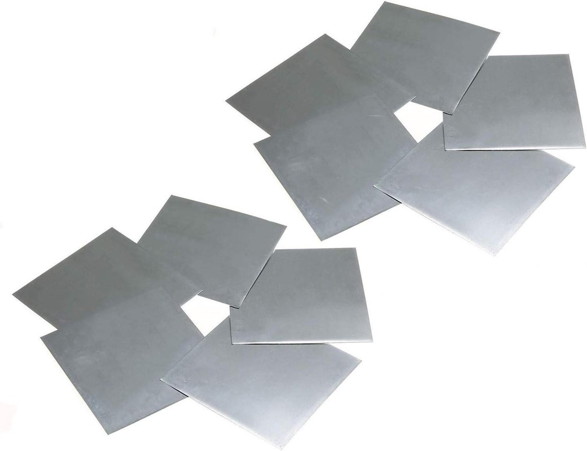 10 stuks hoge zuiverheid zink plaat voor wetenschappelijk laboratorium (100x100x0.2mm)