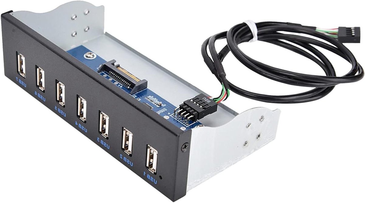 Allecto Plus - USB Hub 7 Port Aluminium Transmissie voor Computer - USB Hub voor Scanner en Speaker