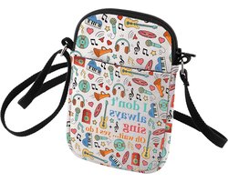 Allecto Plus - Crossbody Tas voor Muziekliefhebber - Grappig Zanger Cadeau - Karaoke Accessoire met Twee Zoekwoorden - 75+ karakters