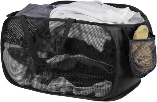 Zwarte wasmand met handvaten | 82 Liter | Nu bij