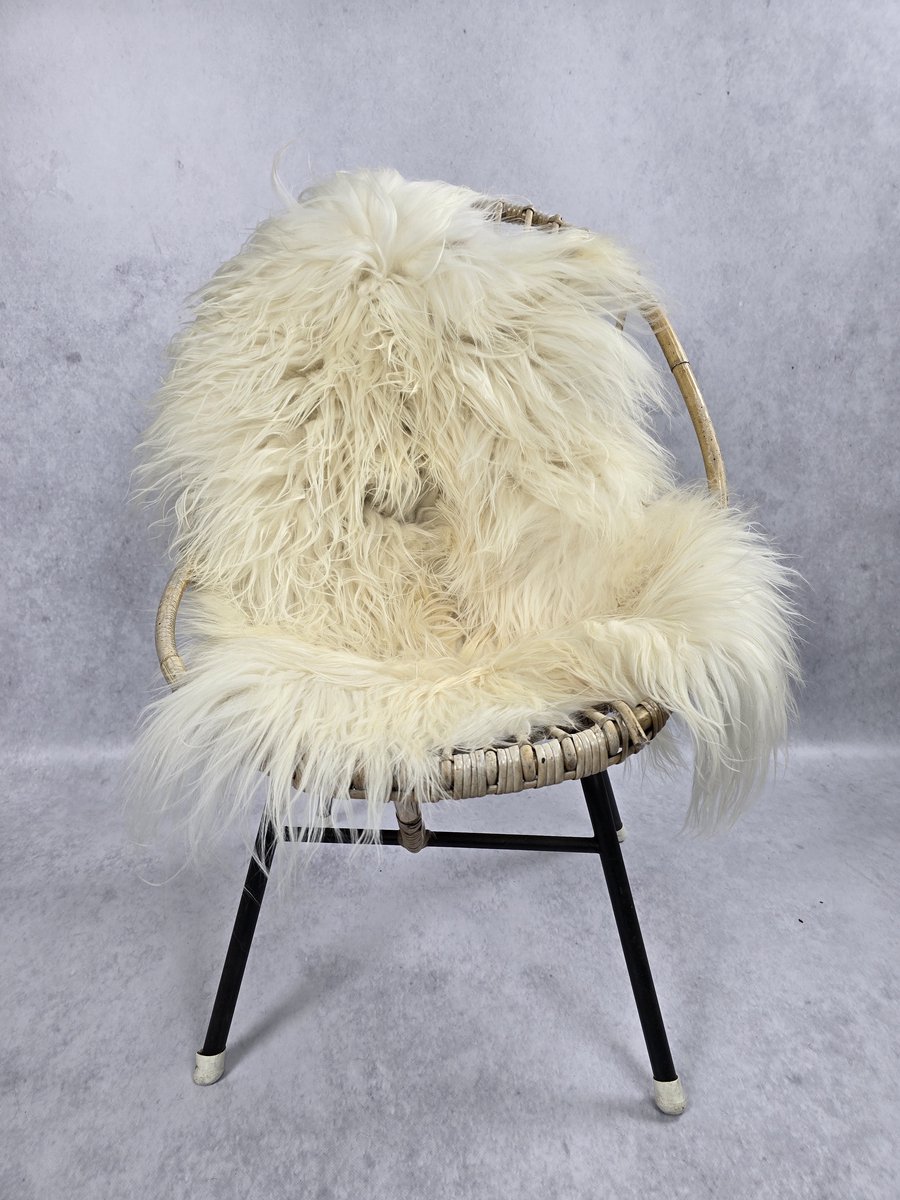 Schapenvacht IJslands- Exclusieve collectie - Woondecoratie – Wit naturel - 100% echt natuurlijke wollen vacht - 105x60 cm