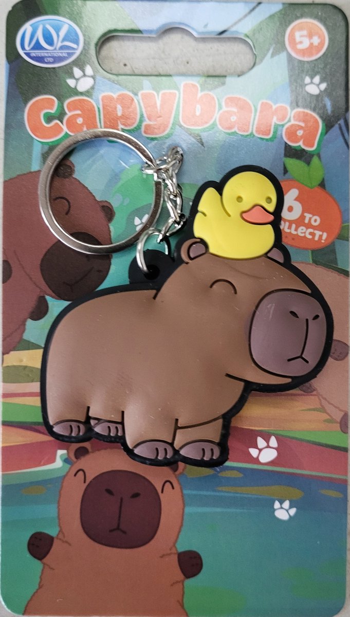 Sleutelhanger capybara capibara met badeendje