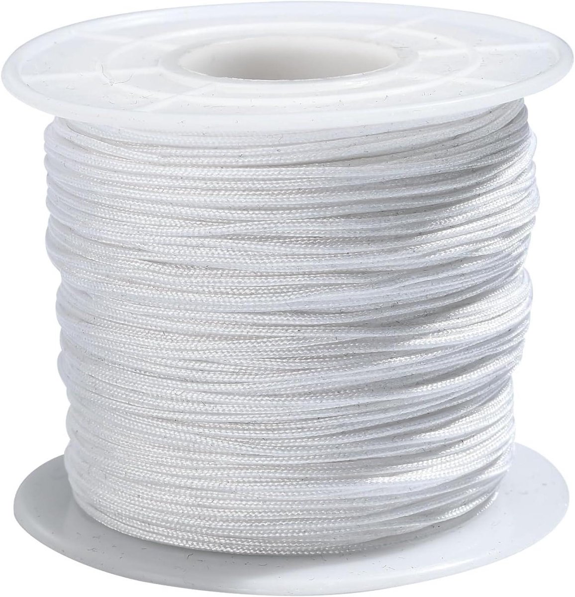 Inovra Plus - 100 Yards/90 M Wit Gevlochten Nylon Koord 0.8mm - Chinese Knopen Koord voor Raamdecoratie - Tuin String Extra Sterk - Sieraden en Ambachtelijk Gebruik
