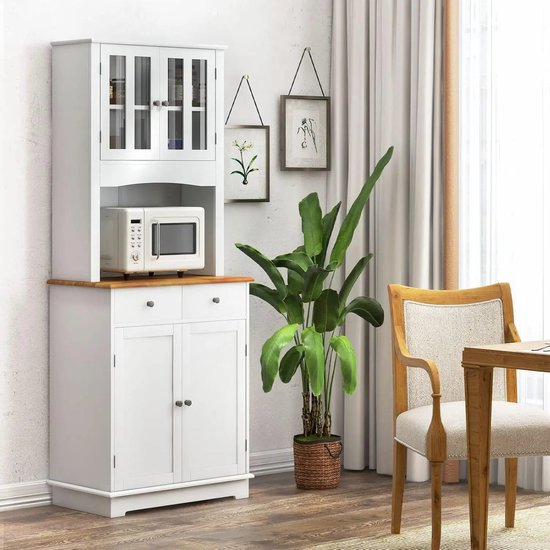 Moderne Keukenkast Voorraadkast Hoog 2 deurs 40x79x175 cm - Wit