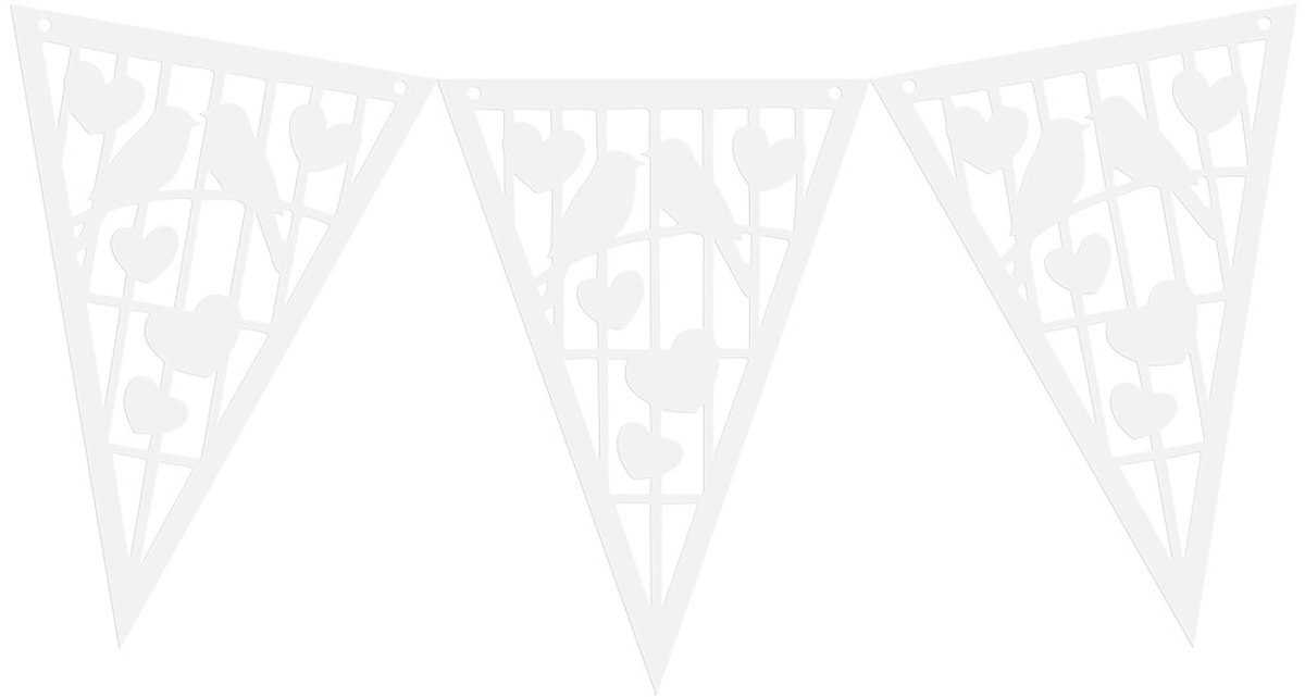 Vlaggenlijn | vogelkooi | kleur wit | 20 vlaggen | 7.5 meter lang