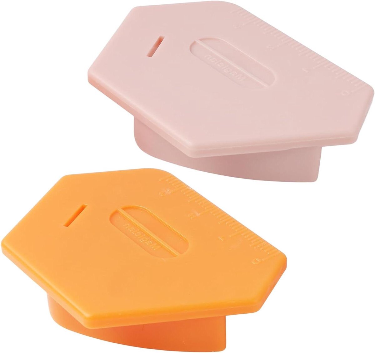 Allecto Plus - Magnetische naadgeleiders set voor naaimachines met schaal - Naai-accessoires - Nauwkeurig naaien - Oranje & Roze - 2 stuks.