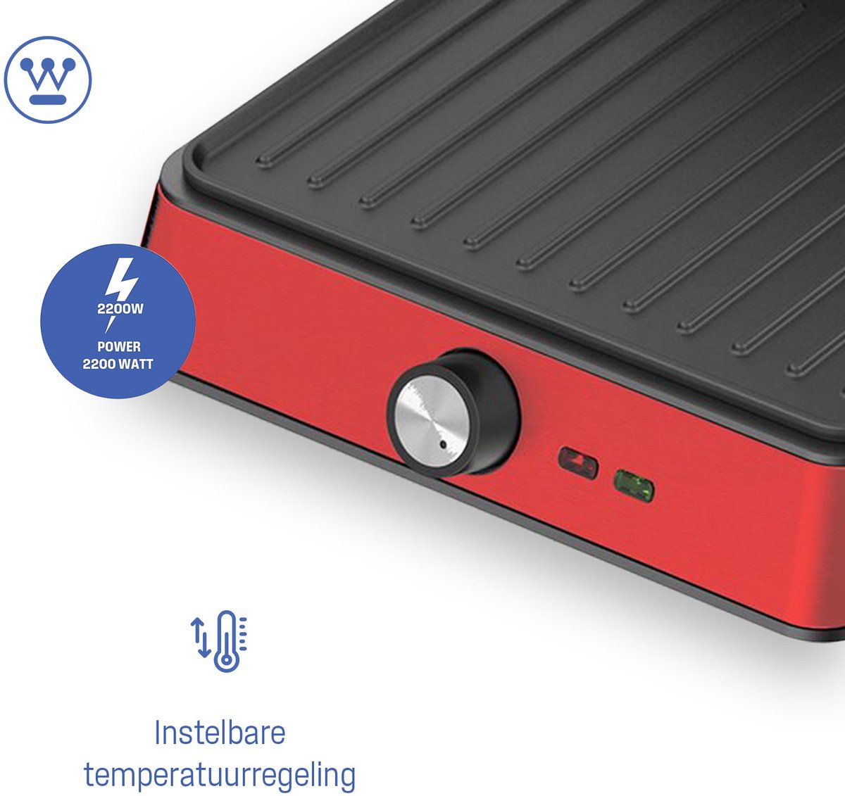 Westinghouse Retro Contactgrill - Rood thumbnail 4