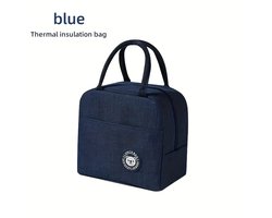 Kleine Lunchtas - Blauw - 20cm x 23cm x 13 cm - Volwassenen en kinderen - Compact & Handig - Thermische zak - Koeltas - lunchbox - Picknick -School - Lunch - Werk