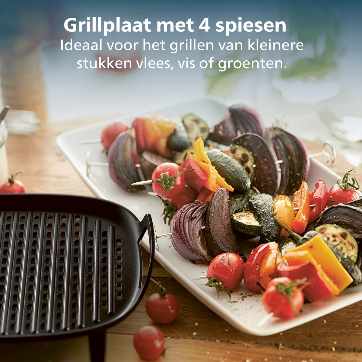 Philips Grill Set Airfryer Accessoire - HD9926/00 - Geschikt voor Philips - Grillplaat met 4 spiesen — afbeelding 3
