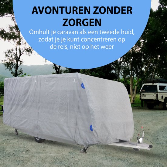 Muntel® Caravanhoes - Caravan beschermhoezen - Camperhoezen - Waterdicht - UV-bestendig - Maat S - 4,60 x 2,50 x 2,20 M - (170g/m²) — afbeelding 3