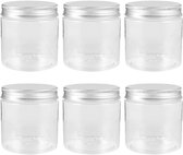 Allecto Plus - Set de 6 bocaux de conservation avec couvercle et couvercle en aluminium | Stockage des Grains de café | Boîtes de guidage | Pots de miel | Pots transparents | Bouteilles pour le ménage