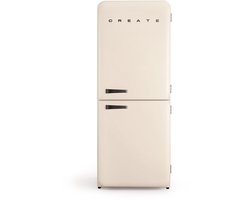 CREATE - Koelkast in retro stijl - Gebroken wit, Zwart - FRIDGE RETRO COMBI 401 L
