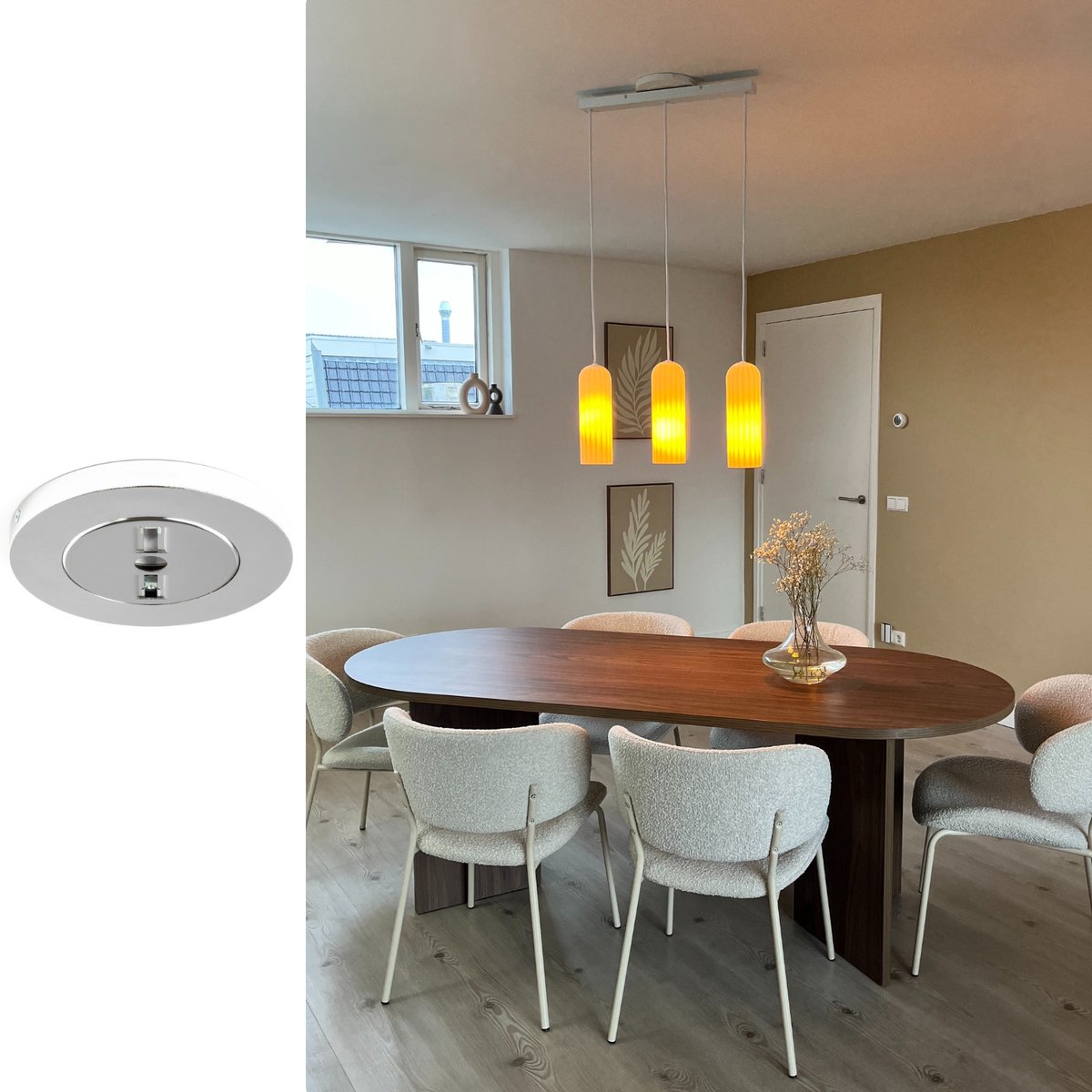 Lightswing® Zero - Ophangsysteem voor Hanglamp - 360° draaifunctie - Stainless Steel