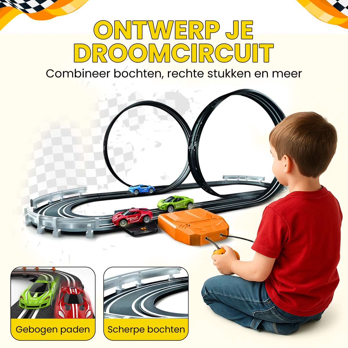 CosmoToys Uitbreidingsset 12 Stuks - Elektrische Racebaan - Auto Speelgoed - voor Kinderen - Autobaan Speelgoed - Kinderspeelgoed - Uitbreidingsset — afbeelding 5