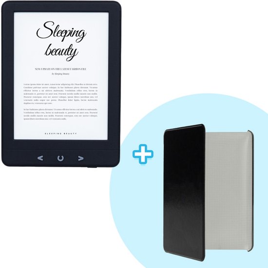 eReader Combideal met Zwart eReader Hoesje - Ebook Reader 6 Inch - E-Reader met Backlight - 17H Schermtijd - 4GB - Zwart - Silvergear