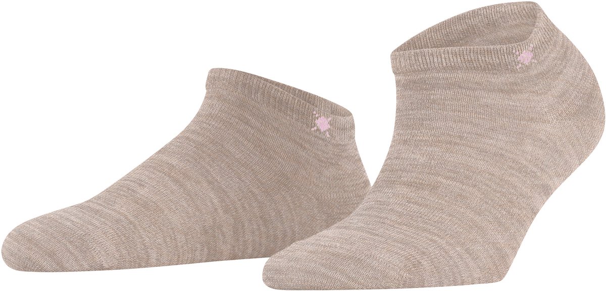 Burlington Soho Vibes kort eenkleurig katoen sneakersokken enkelsokken dames beige - maat 36-41