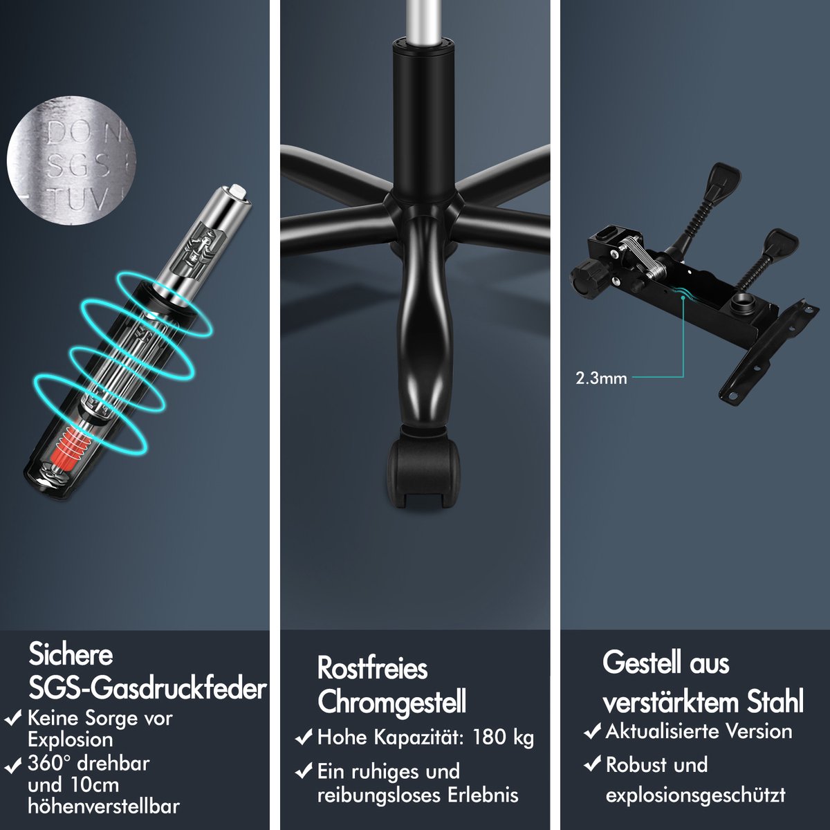 ALFORDSON bureaustoel Ergonomische gamingstoel met hoge - afbeelding 3