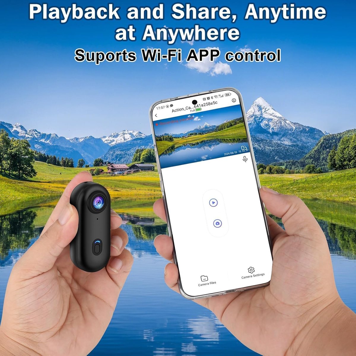 GOTOTOP Mini caméra de sport Mini caméra d'action étanche Ultra HD WiFi GOTOTOP Mini caméra de sport Mini caméra d'action étanche Ultra HD WiFi