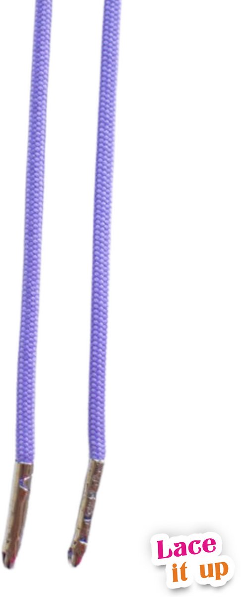 Schoenveters rond fijn - lila met zilveren nestels - 120cm veters rond veters voor wandelschoenen, werkschoenen en meer