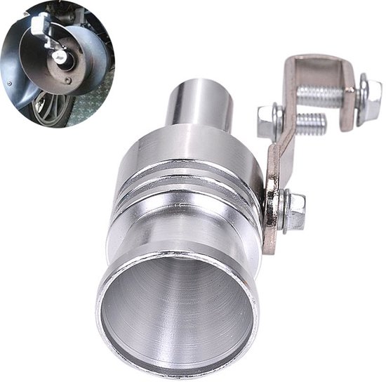 2x Turbo Sifflet Échappement – Simulateur Son Turbo – Alliage Aluminium Noir – Taille L
