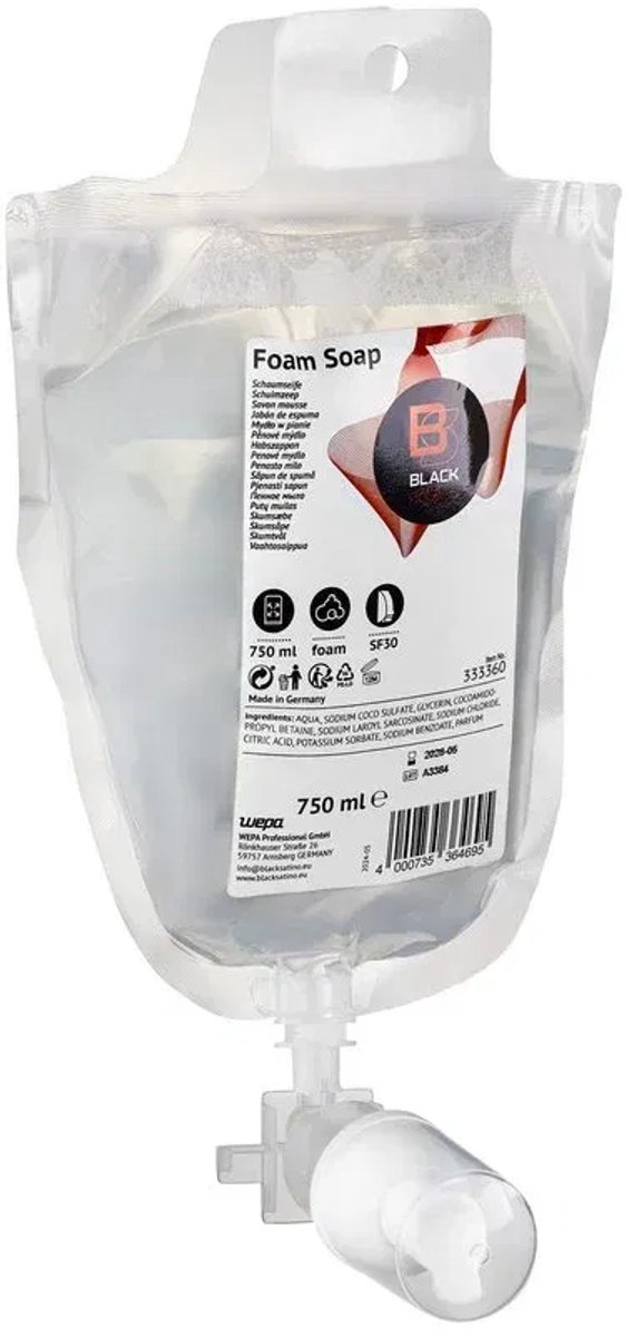 Black satino SF30 qlash handzeep 6x 750ml