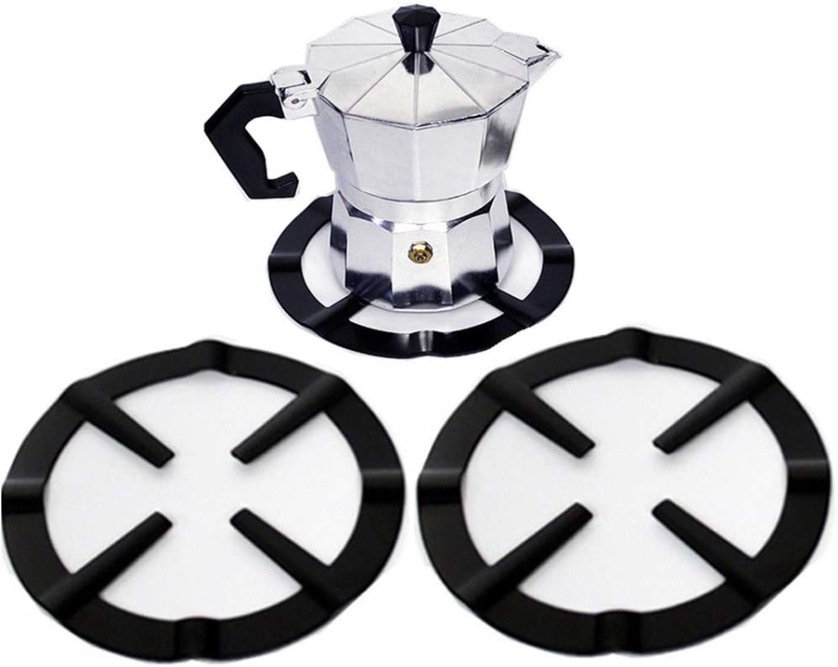 OUYLAF Gaspitverkleiner - Vlamverdeler - 2 pack - Fornuis - 13cm - Hittebestendig - Perfect voor percolator