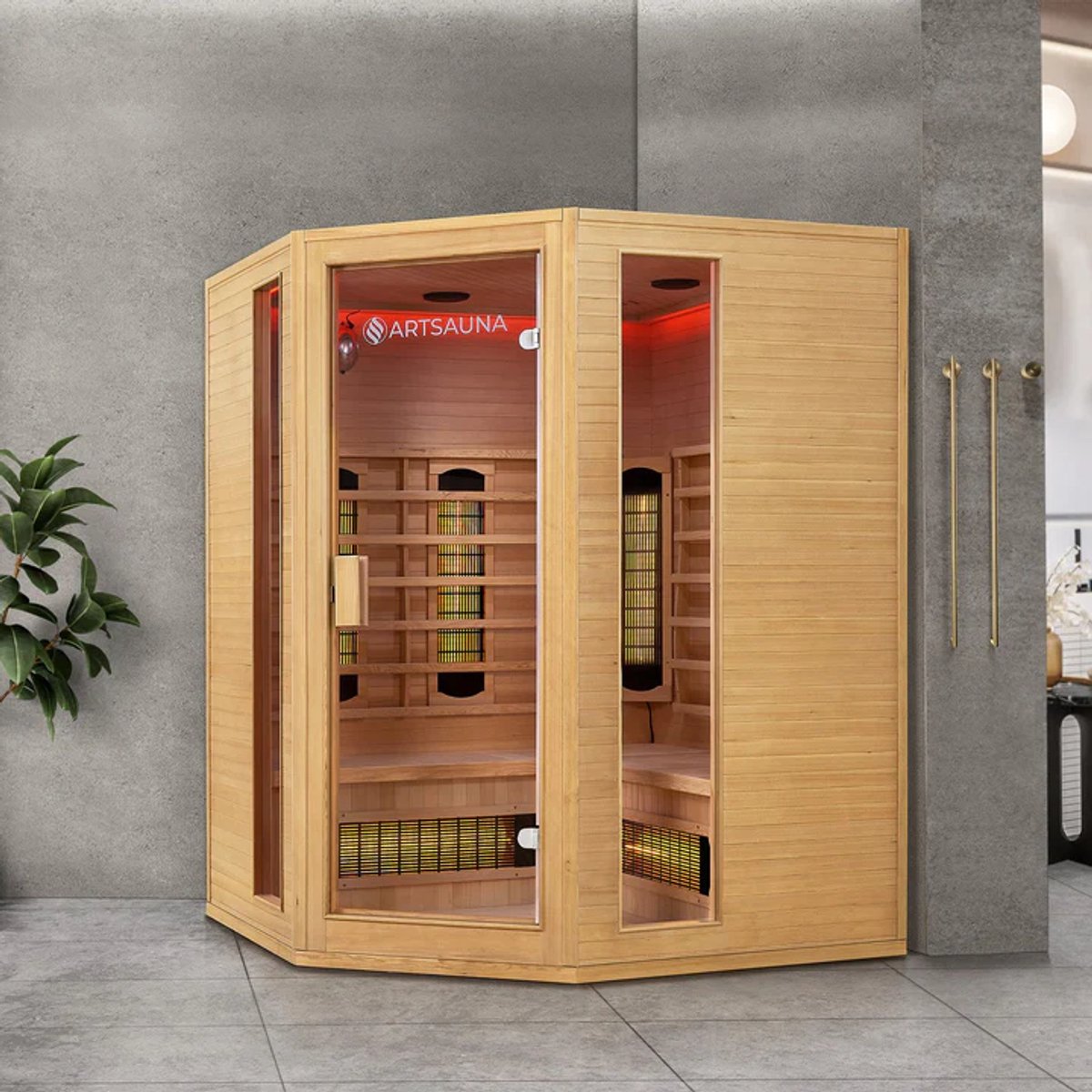 Infraroodcabine Nyborg E150V - 150x150x190 cm - Dubbele Technologie - 4 personen thumbnail 2