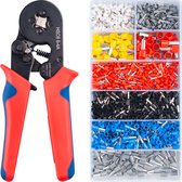 Pince à embouts de câbles avec 1 200 embouts de câbles inclus - Pince à sertir - Pince à cosses - Pour fils de 0,25 à 10 mm²