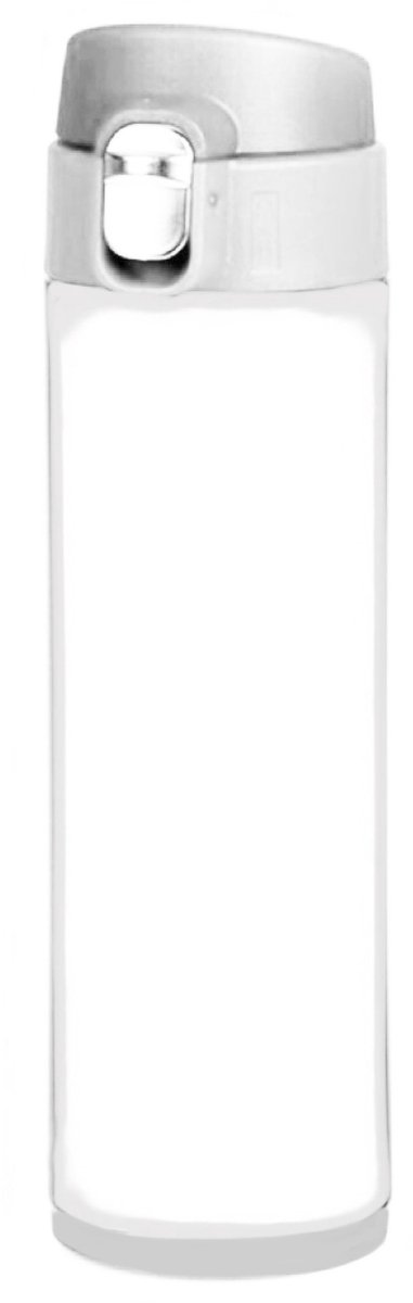 RVS thermosfles - isoleerfles - voor onderweg - 450 ml - wit - Thermoflessen