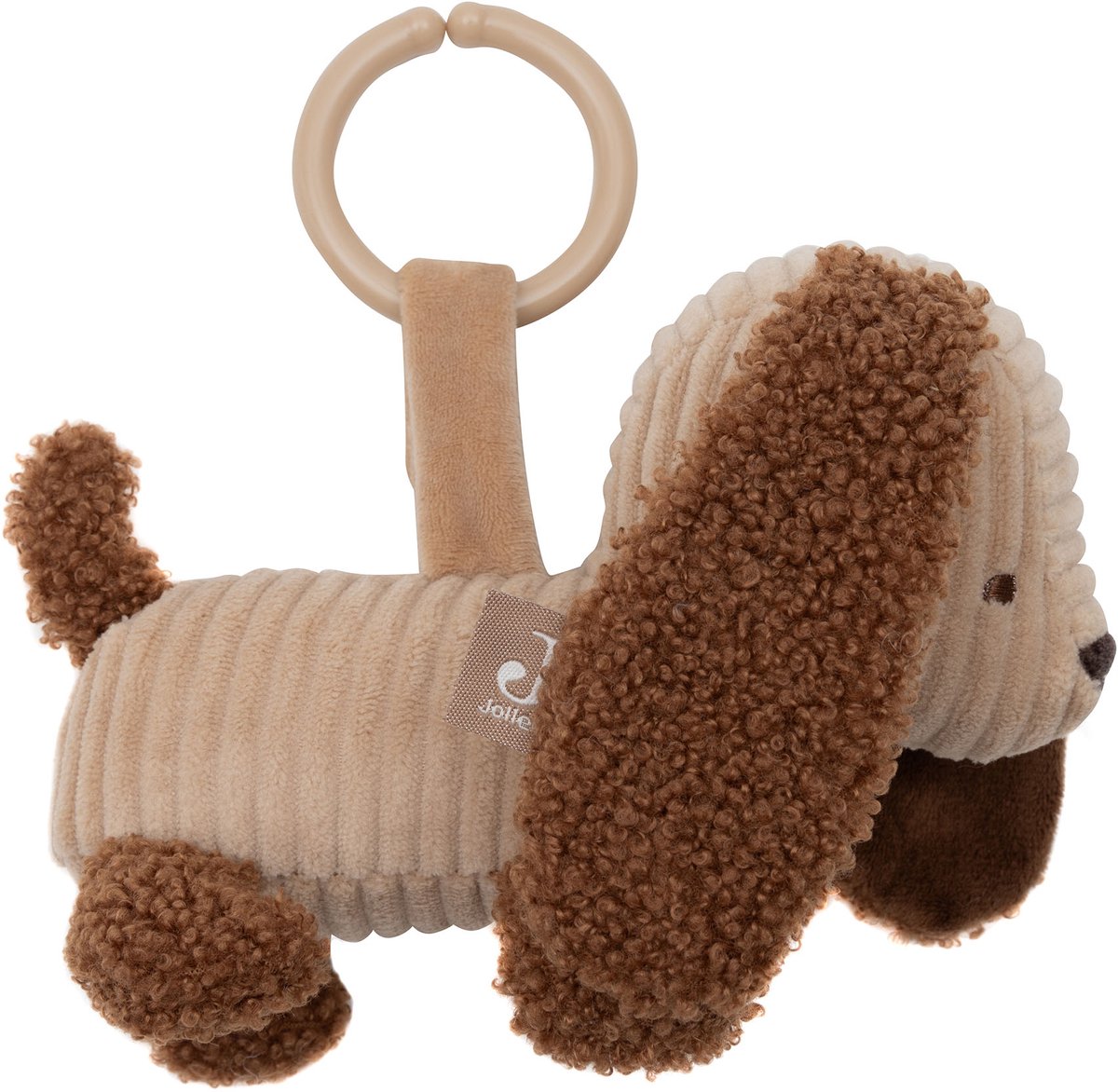 Jollein Knuffel Hond - Diego - Ribstof - Biscuit knu